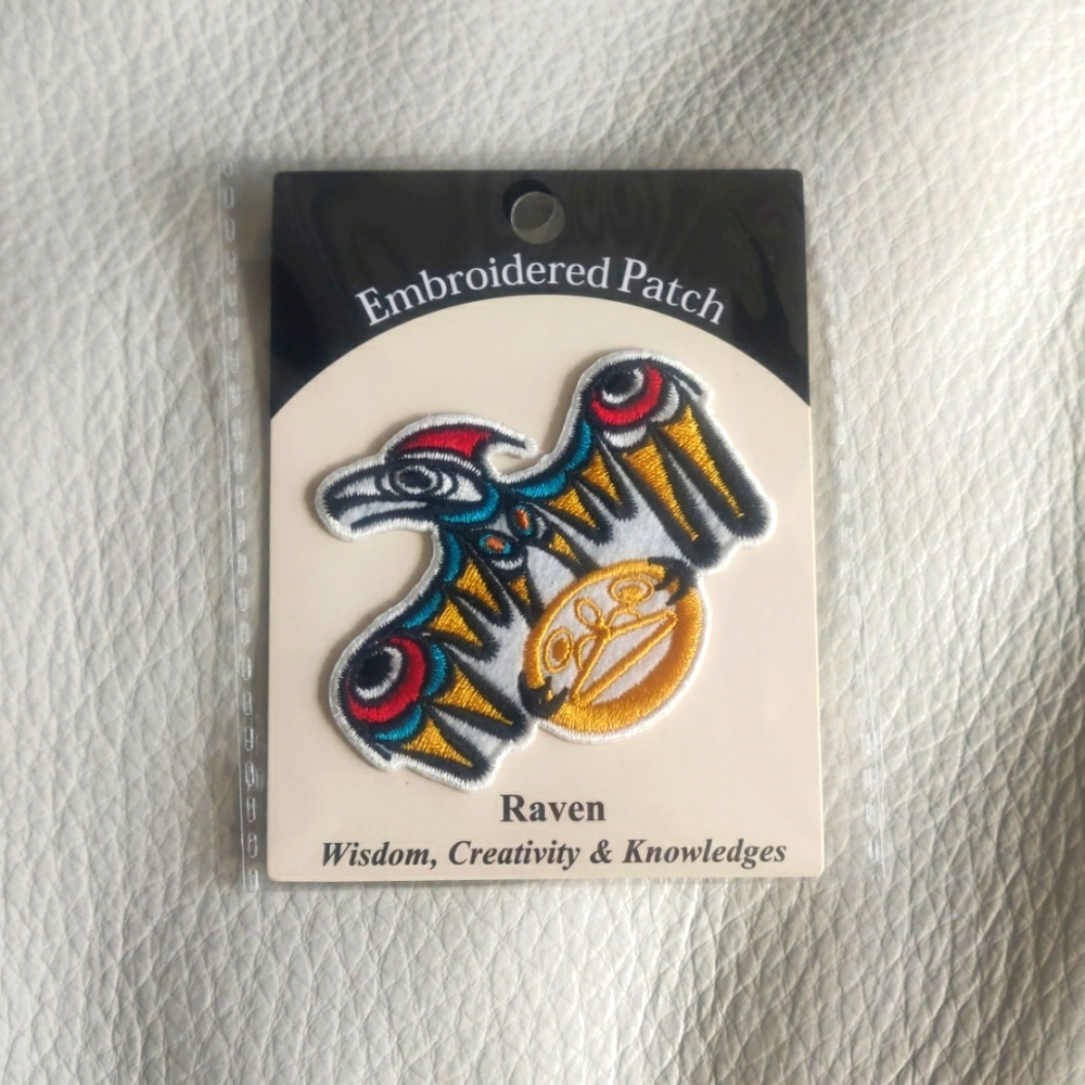 'Raven' 2.5" Embroidered Patch Indigenous Design by Phillip Joe